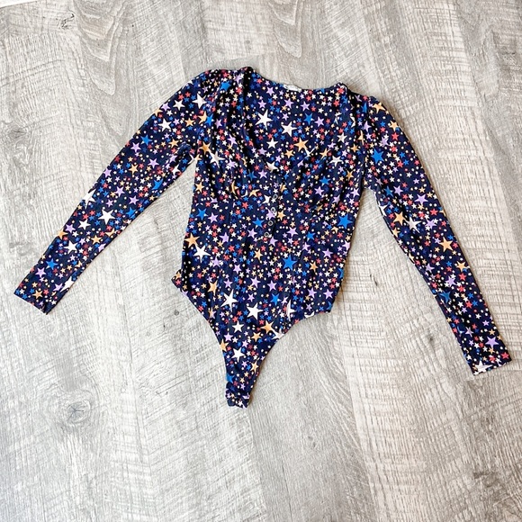 Free People Tops - Free People Girls Like Us star print bodysuit Medium